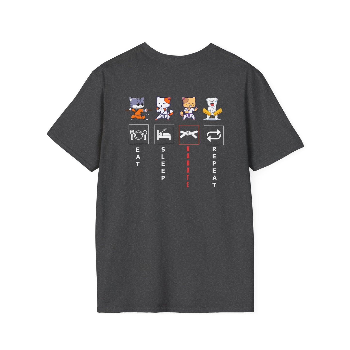 Funny Karate T-Shirts & Karate Cartoon Anime T-Shirt, Cat, Dog, White Bear Graphic Tee, Funny Gift for Animal Lovers, Perfect for Casual Wear, Gamer Style, Birthday Present