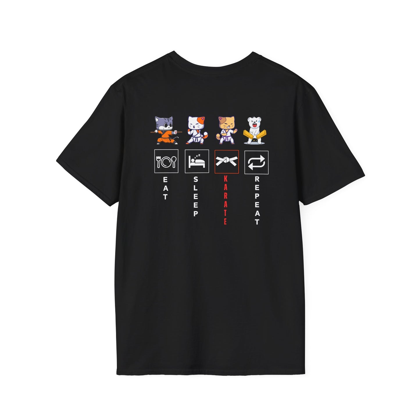 Funny Karate T-Shirts & Karate Cartoon Anime T-Shirt, Cat, Dog, White Bear Graphic Tee, Funny Gift for Animal Lovers, Perfect for Casual Wear, Gamer Style, Birthday Present