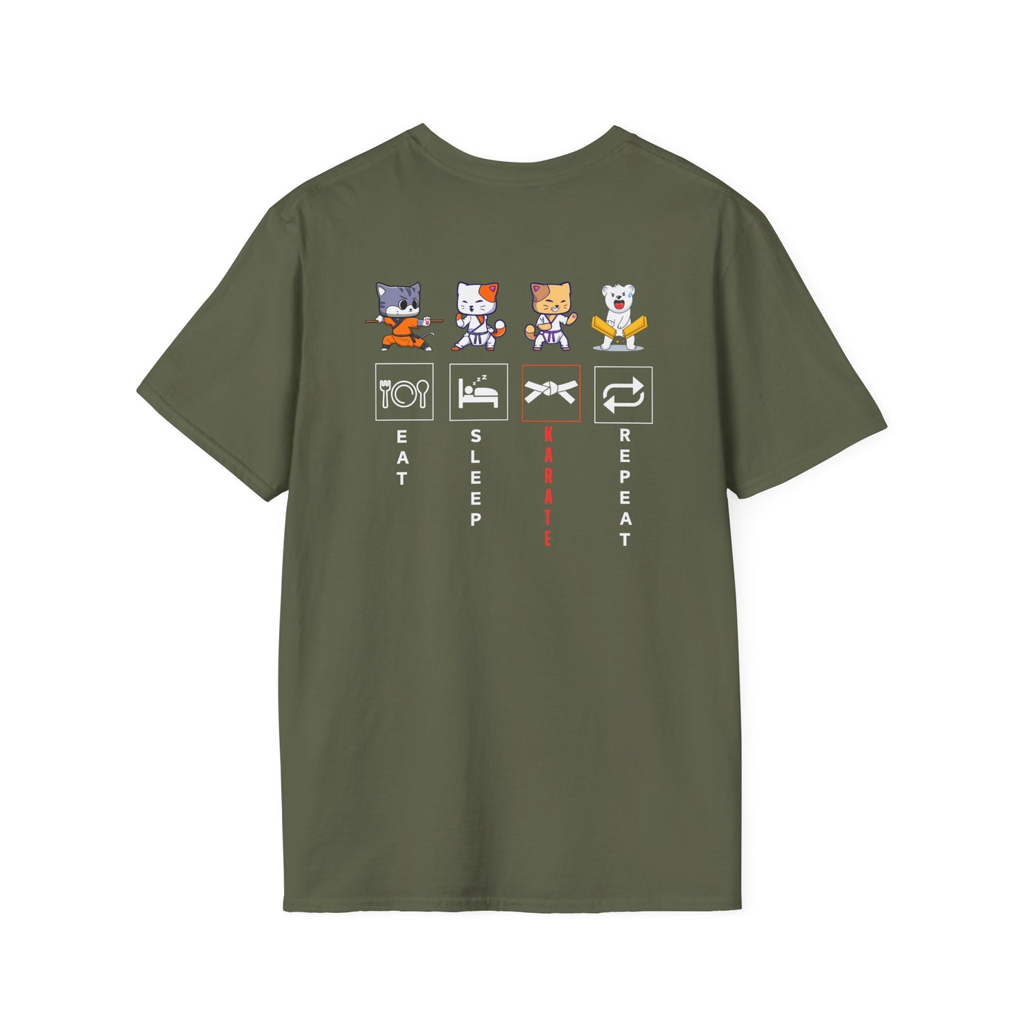 Funny Karate T-Shirts & Karate Cartoon Anime T-Shirt, Cat, Dog, White Bear Graphic Tee, Funny Gift for Animal Lovers, Perfect for Casual Wear, Gamer Style, Birthday Present