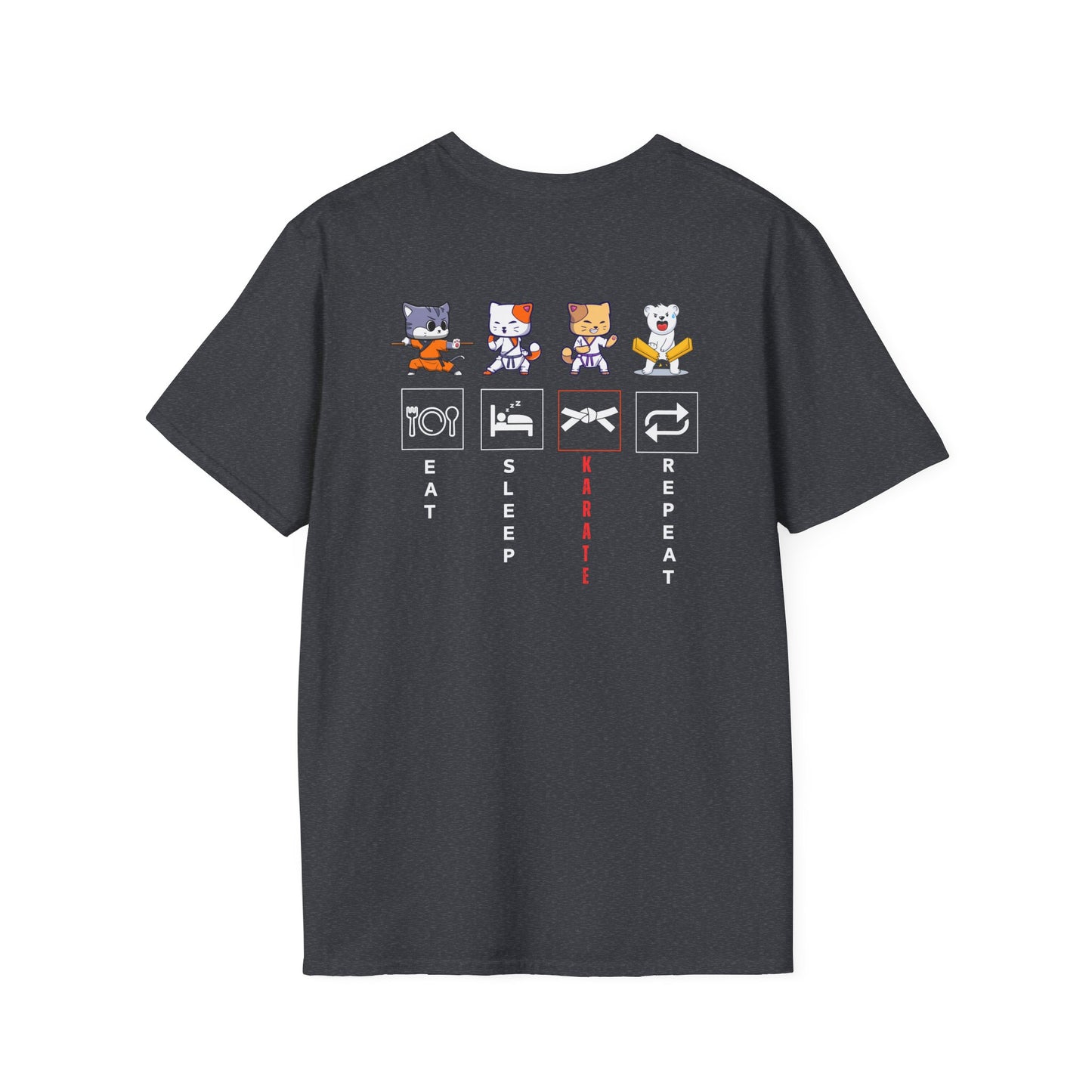 Funny Karate T-Shirts & Karate Cartoon Anime T-Shirt, Cat, Dog, White Bear Graphic Tee, Funny Gift for Animal Lovers, Perfect for Casual Wear, Gamer Style, Birthday Present