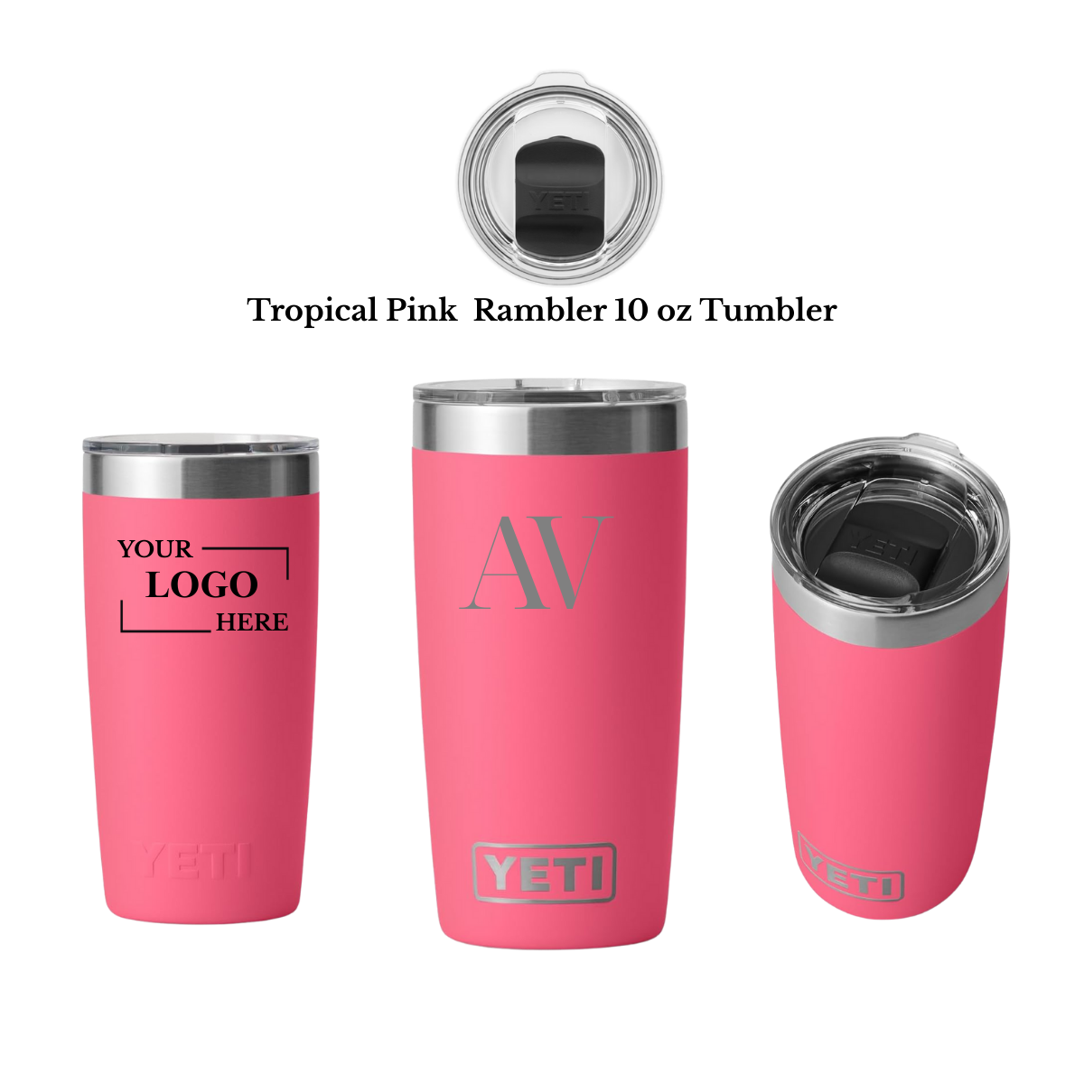 Custom Engraved 10 oz YETI Rambler Tumbler – Personalized Stainless Steel Drinkware for Business, Gifts, or Teams