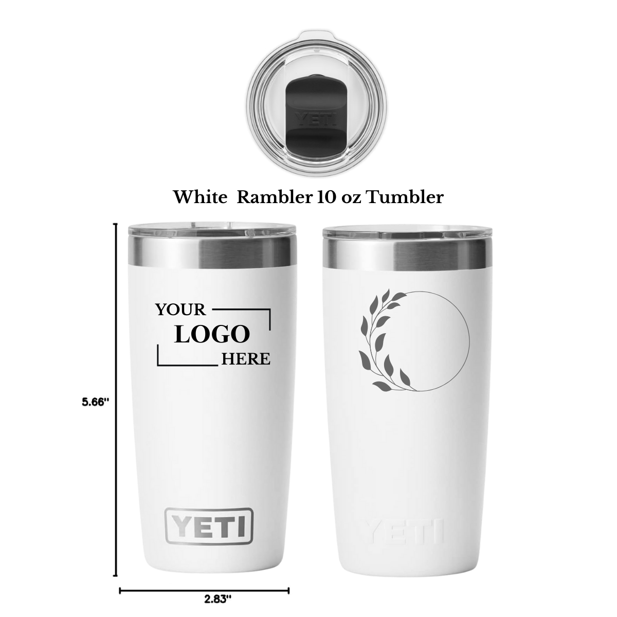 Custom Engraved 10 oz YETI Rambler Tumbler – Personalized Stainless Steel Drinkware for Business, Gifts, or Teams