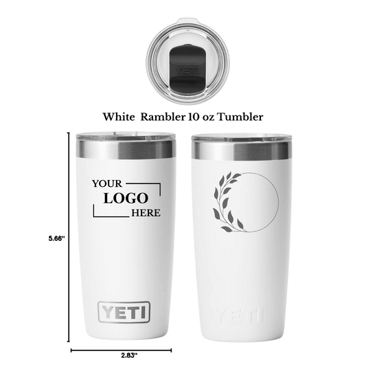 Custom Engraved 10 oz YETI Rambler Tumbler – Personalized Stainless Steel Drinkware for Business, Weddings, or Branding
