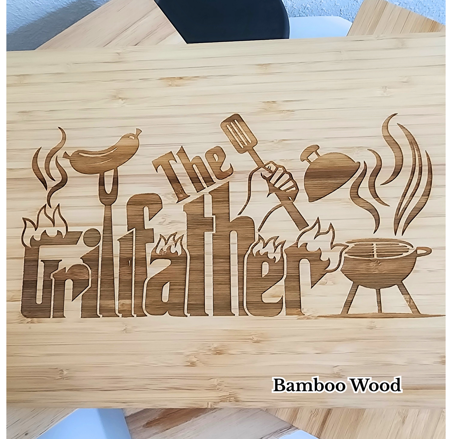 Personalized Engraved Rubberwood Cutting Board – Custom Wedding, Anniversary, Father’s Day, Mother’s Day, Realtor or Housewarming Gift – Laser Engraved by Nassau Laser Engraving